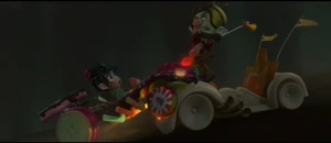 King Candy attacks Vanellope.