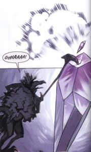 A Skeksis cracks the Crystal of Truth.