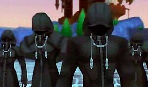 Members of the Organization XIII wearing their signature Black Coats.