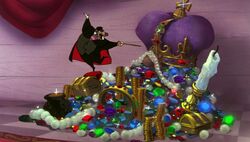 Professor Ratigan and his glamorous collection of treasures filled with gold and jewels.