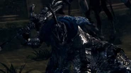 Artorias zamierza rzucić zwłokami w Wybranego Nieumarłego.