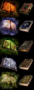 An artwork of alternate and coloured versions of the Gozerian Codex.