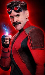 Eggman wersja Dr. Ivo "Eggmana" z filmu Sonic z 2020 roku.