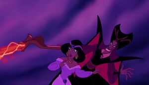 Jafar demonstrates the magic of his Staff.