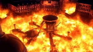 Princess Elise's frightening vision of the Day of Disaster with her beloved city of Soleanna engulfed by the flames of Iblis/Solaris.