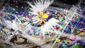 Gogmamon facing Lillymon.