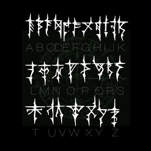 The Gozerian Alphabet letters.