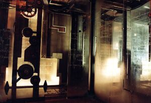 The Containment Cubes' panes of Ectobar Glass are etched with Barrier Spells.