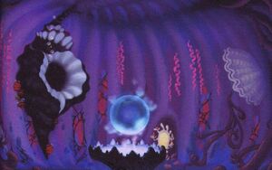 The interiors of Ursula's Lair (Ursula's Grotto) as seen in Kingdom Hearts.