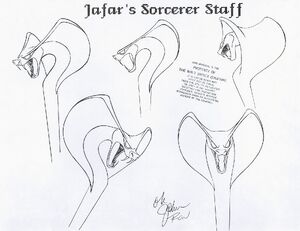 A concept art of Jafar's Sorcerer Staff.