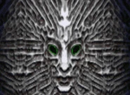 Twarz SHODAN w cyberprzestrzeni. To będzie ekran końca gry, jeśli gracz nie da rady w porę zniszczyć pod koniec rozgrywki SHODAN.