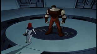 Performing a catwalk for Juggernaut