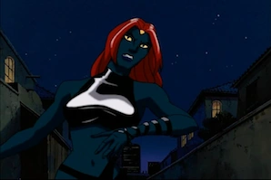 Mystique hesitates. Perhaps she's underestimated his size
