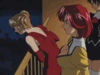 Golden Delmo leader Bianca laughs as Aika helplessly watches her friends drowning