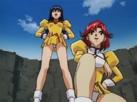 Golden Delmos: Rie and the leader Bianca