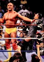 Sensational Sherri captured by Hulk Hogan at Summerslam 89
