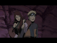 Fūka surprises Naruto from behind.