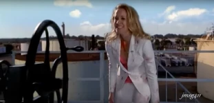 From the roof, she wants to let the light of day to kill vampires.