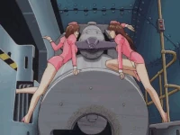 Two Pink Delmos celebrating