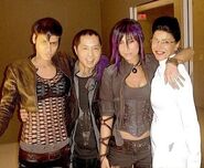 Mei Melançon as Psylocke with her fellow castmates.