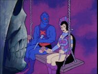 punished by Skeletor, she must work on his statue.
