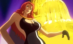 Threateningly shoos away child peasants