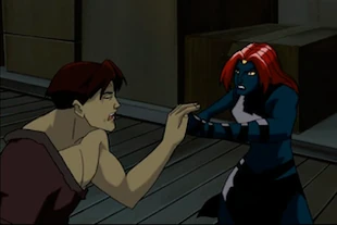 Blocked by a blind Cyclops. He assures her he likes her midriff and legs