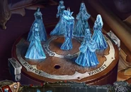 Statues of the Queen and her six victims