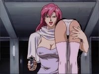 The Black Delmo leader draped over Neena's shoulder