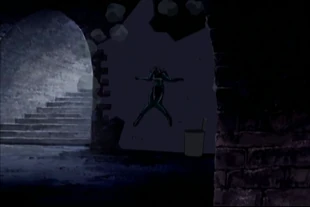 Using all her energy to resist Jean Grey. Results in Mystique twerking on the wall