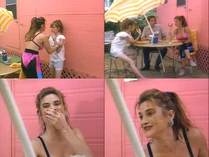 Laughingly telling Eli how her boyfriend burnt her parents to a crisp...