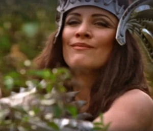 Self-satisfied after shooting Hercules from hiding position