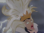 Grimhilde going from young and beautiful to old and ugly.