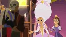 Lady caine's crew take Rapunzel's father to the crate
