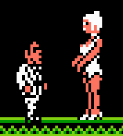 Holli Would battling Frank as the final boss in the NES video game