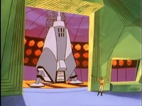 Showing off the missile she plans to unleash on the world