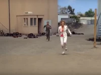 He shouts "you can not escape Sarah, you're too slow for me.