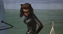 After pushing Batman and Robin off the submarine, Catwoman stands victorious!