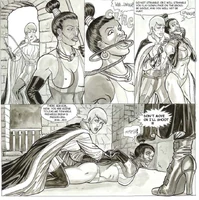 Special Agent Livia Barlow overpowerd a baddie guard. The scene is observed by the Blonde Pirate in her sexy 9inch heeled boots...