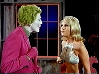 Undine warns the Joker (Sivi Aberg with Cesar Romero)