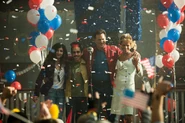 Ash, Kelly, and Pablo return to the future, where Elk Grove throws a party in Ash's honor.