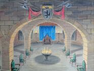 Artwork for an unused court room inside the castle