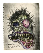 Kandarian Demon "Bruce Head" concept art by Tom Sullivan.