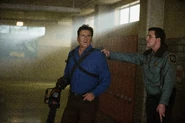 While at gunpoint by a cop, Ash hears a scream from down the hall.