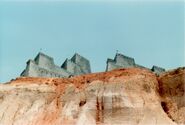 Castle Kandar, as seen from the valley below (Evil Dead II)