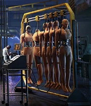 AvED-BassettS4ConceptArt-Workbay-AndroidRackCloseup