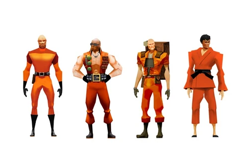 Military Minions, from left to right: , ,  and .