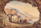 Rudolf-von-alt-blick-aus-grotte-auf-felsenküste-in-italien