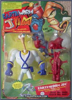 ビンテージ　アクションフィギュア　EARTH WORM JIM アースワームジム アースワームジム アクションフィギュア ブリスターパッケージ 8