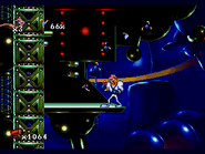 The teleporter to the basement in Level 5 (original Sega Genesis version)